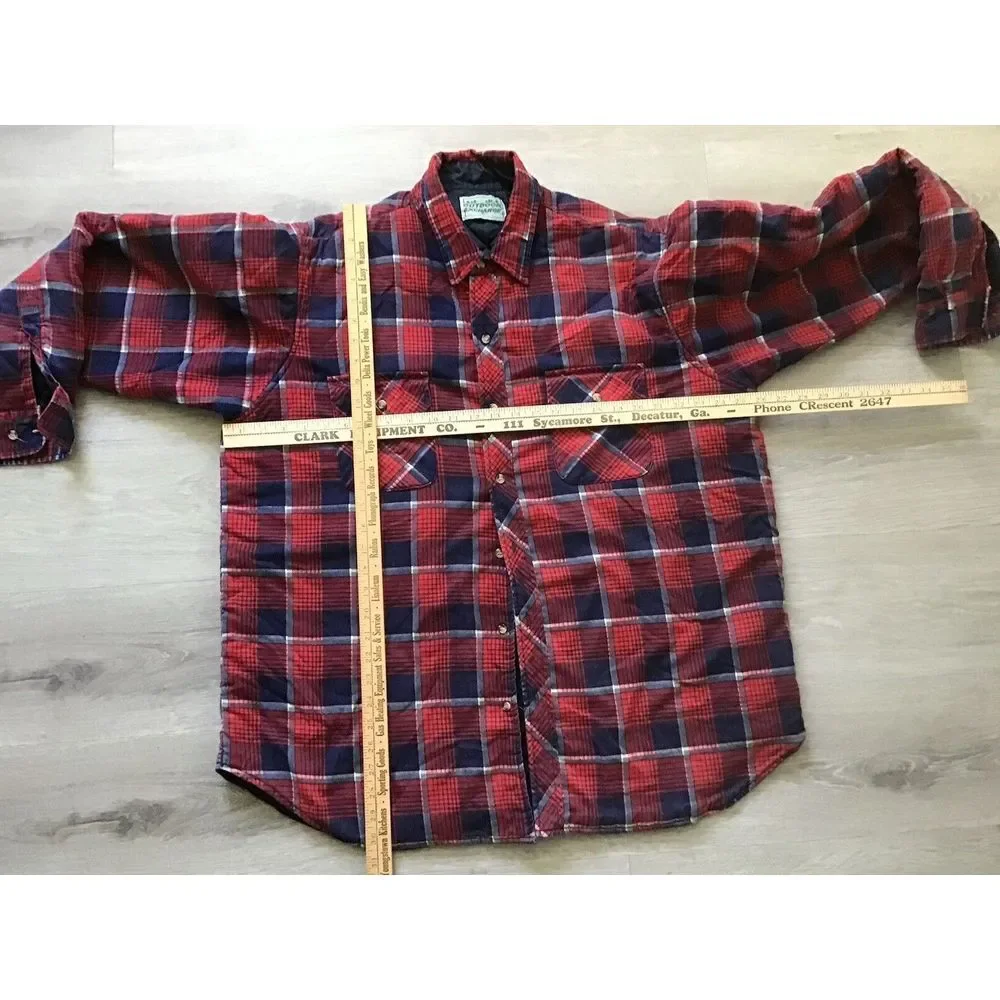 Vtg Mens‎ Outdoor Exchange Long Sleeve Button Up Flannel Jacket XL Shacket